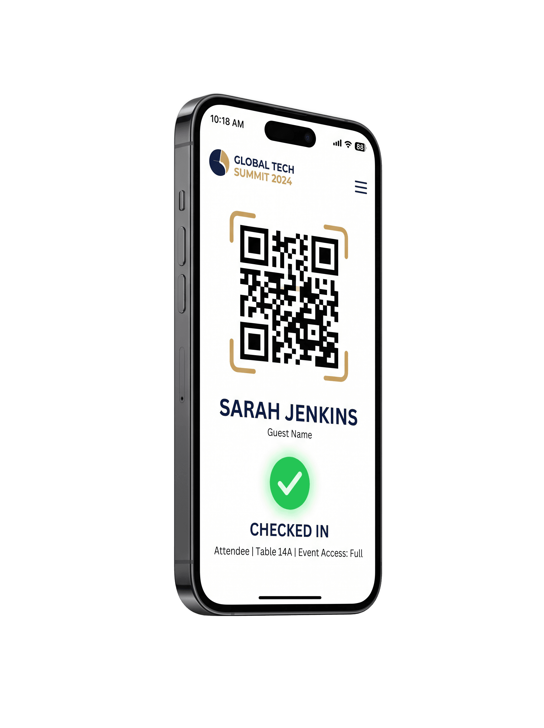 Ekaabo guest check-in shown on a phone, next to a printed welcome card